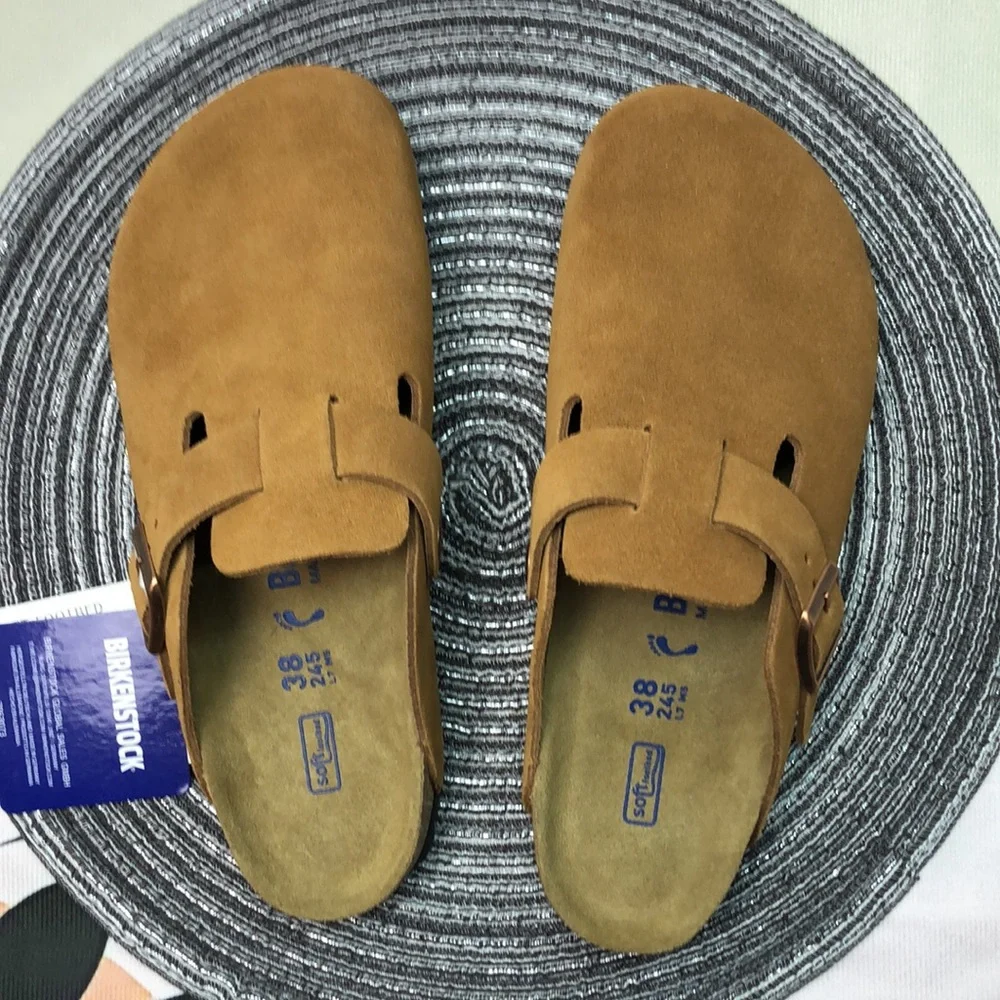 🎊FRESH🎊 NWT Women's Mink Suede Birkenstock Boston Shoes - Narrow Fit - Picture 2 of 6